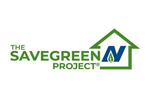 The SaveGreen Project logo with green house icon